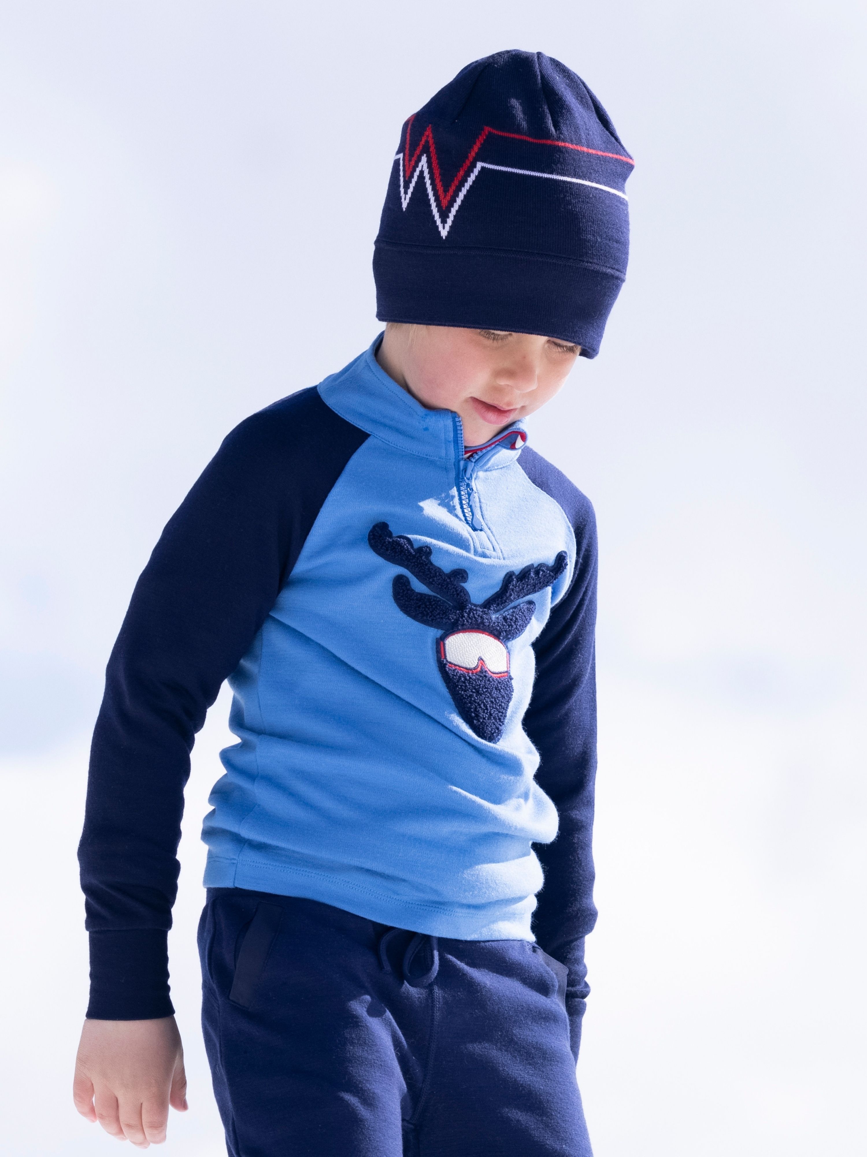 Hallingskarvet strikket ull-lue Blue Ink