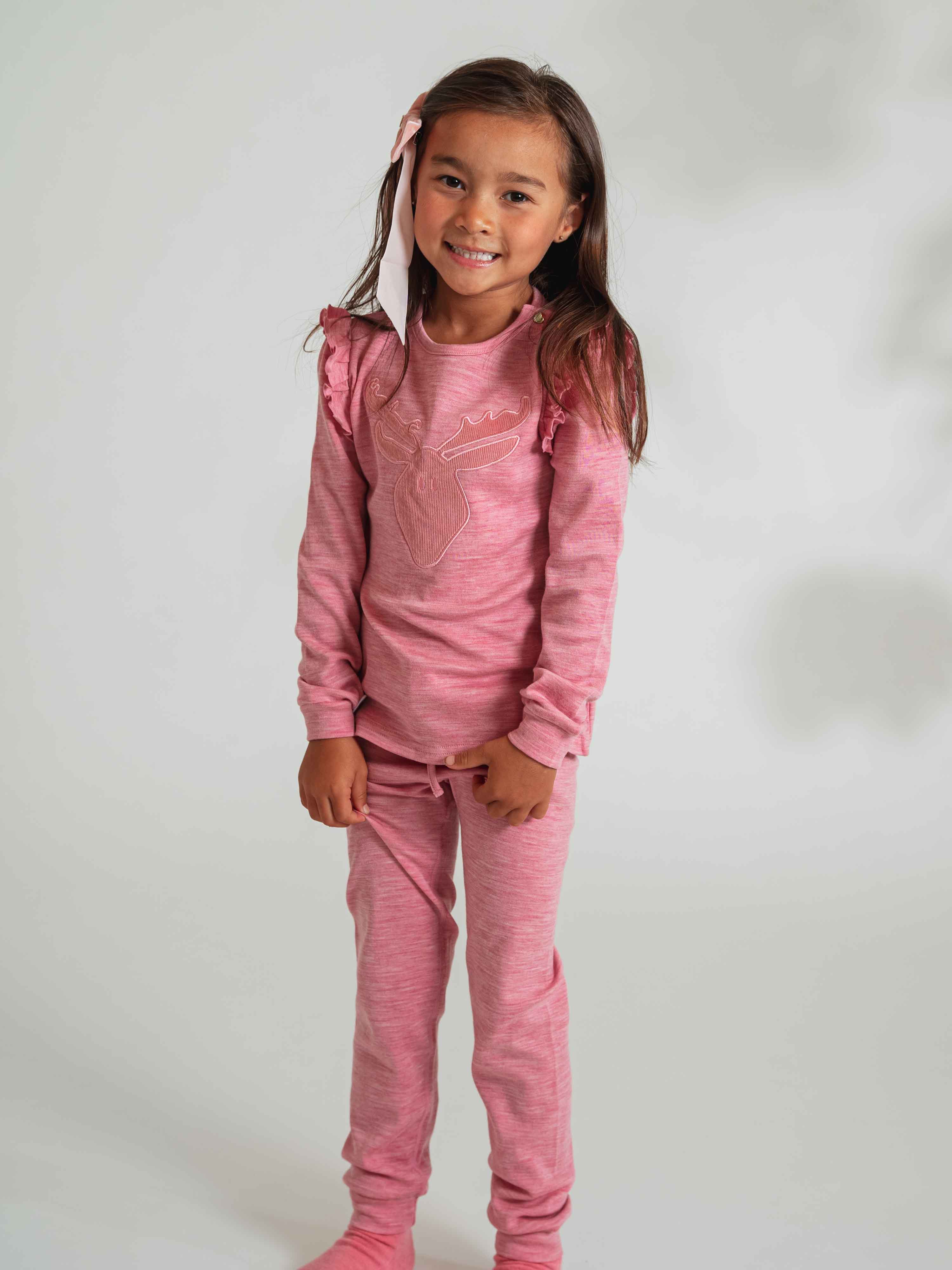 Bergen Merino Ullbukse 3-10 år Rose Blush