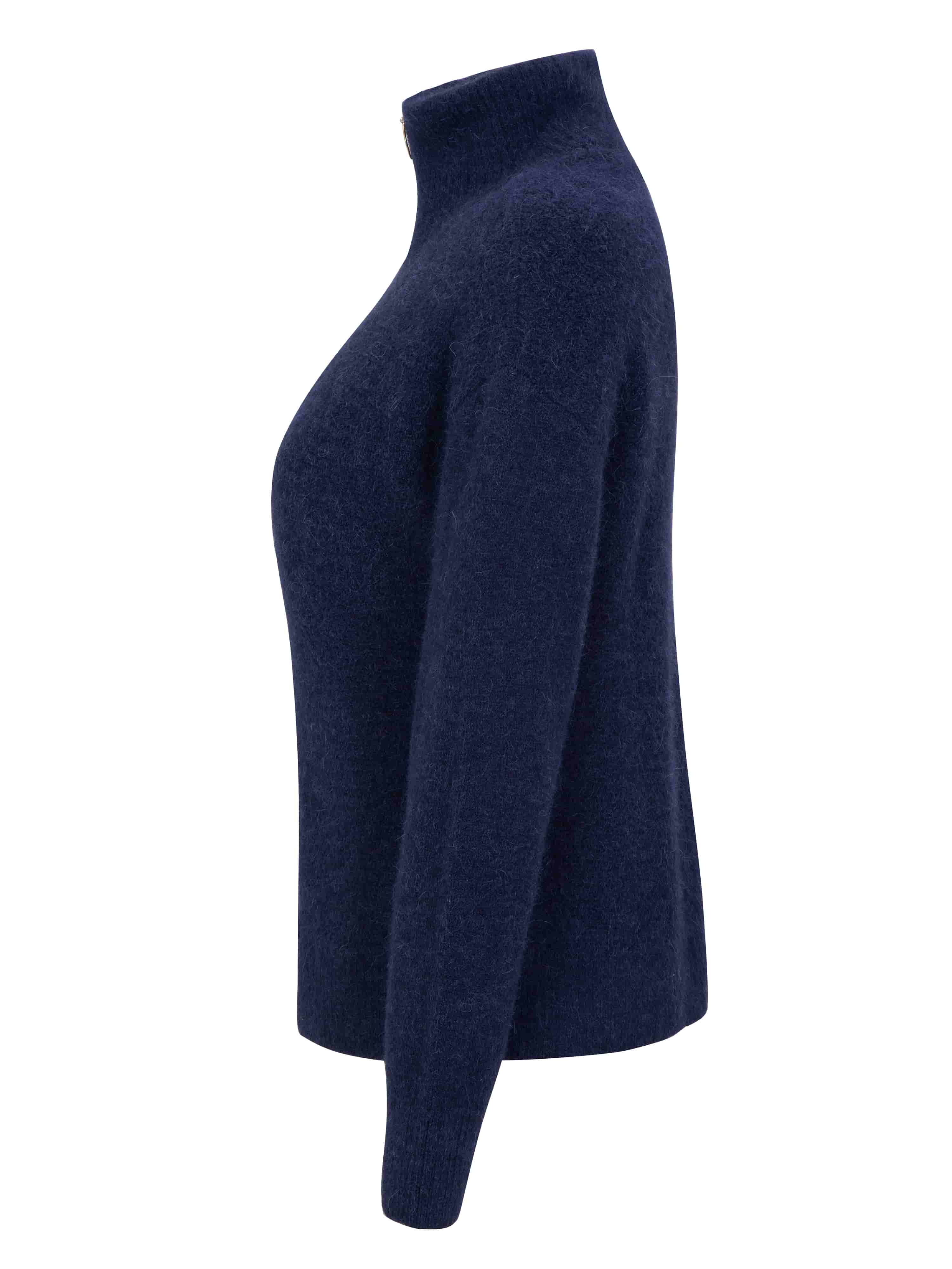 Loen Alpakka Strikkegenser Blue Ink