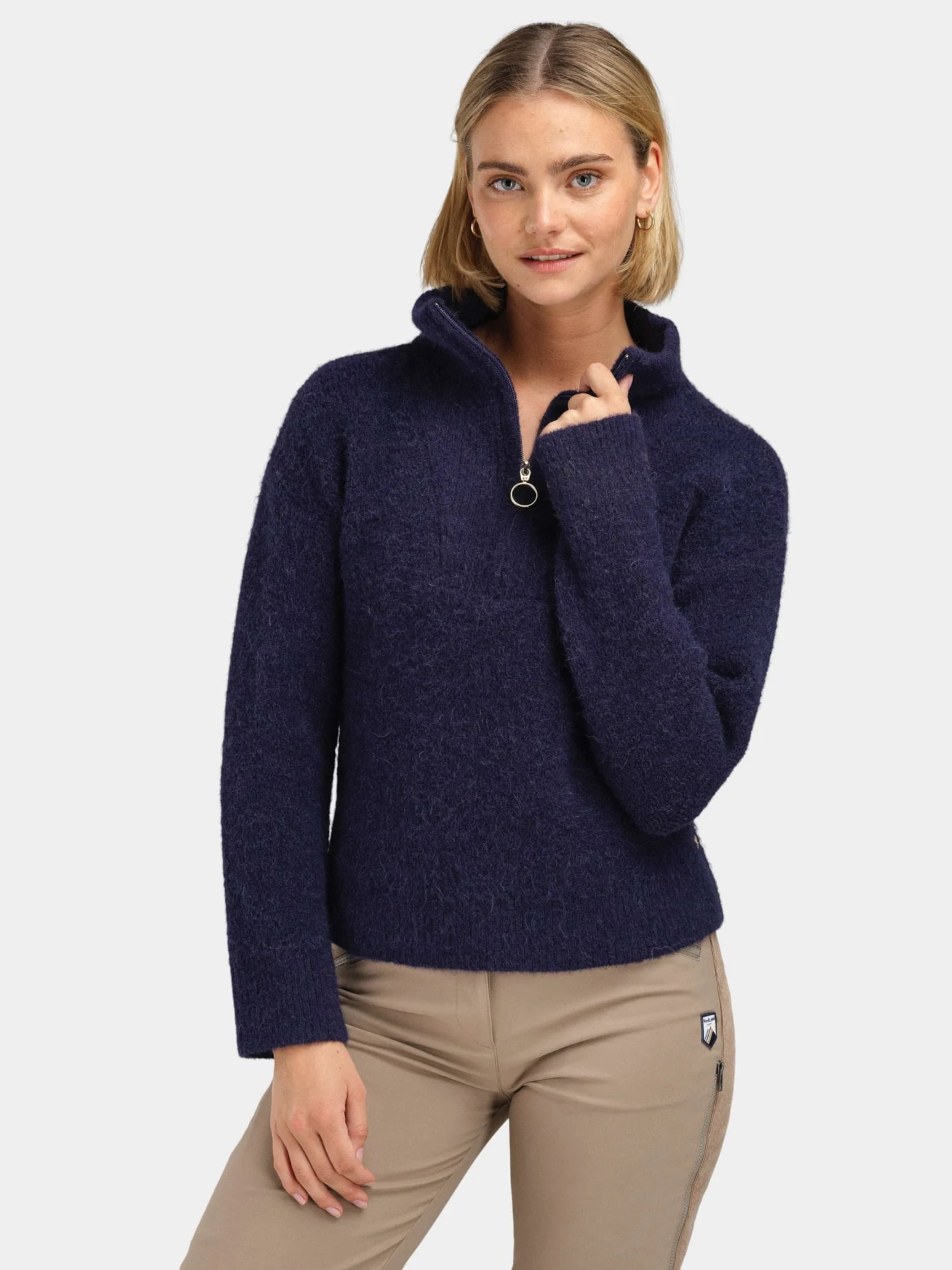 Loen Alpakka Strikkegenser Blue Ink