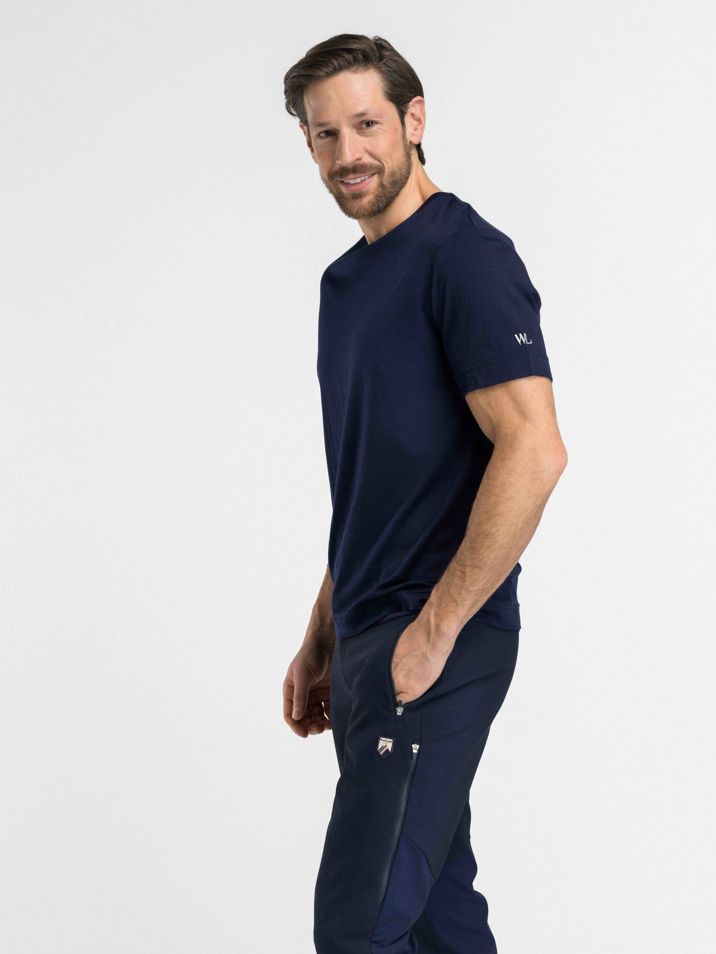 Lindesnes ull-t-skjorte Blue Ink