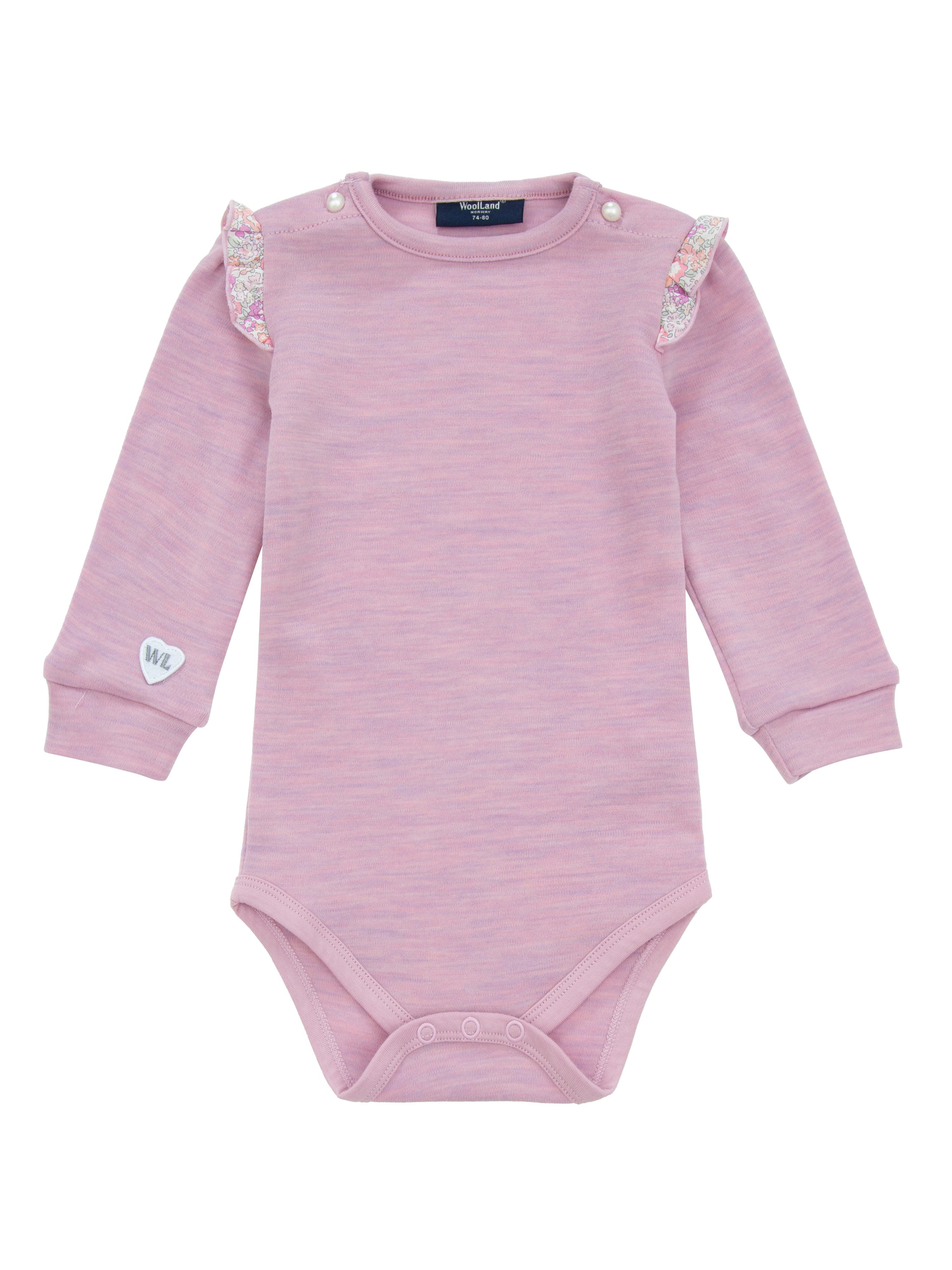 Bergen Merino Ullbody 0-3 år Light Pink Melange