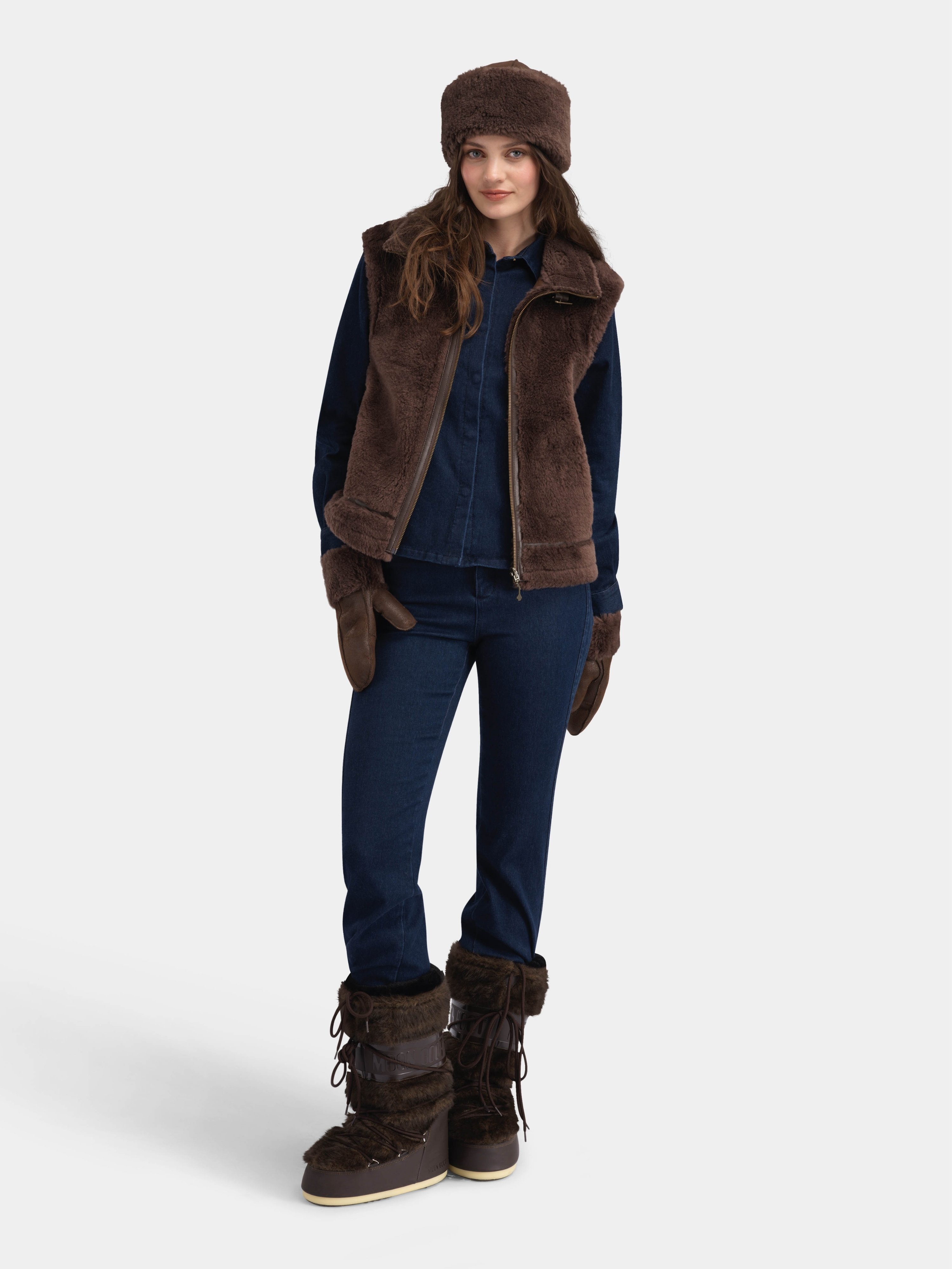Solveggen Lammeull Vest Mocca