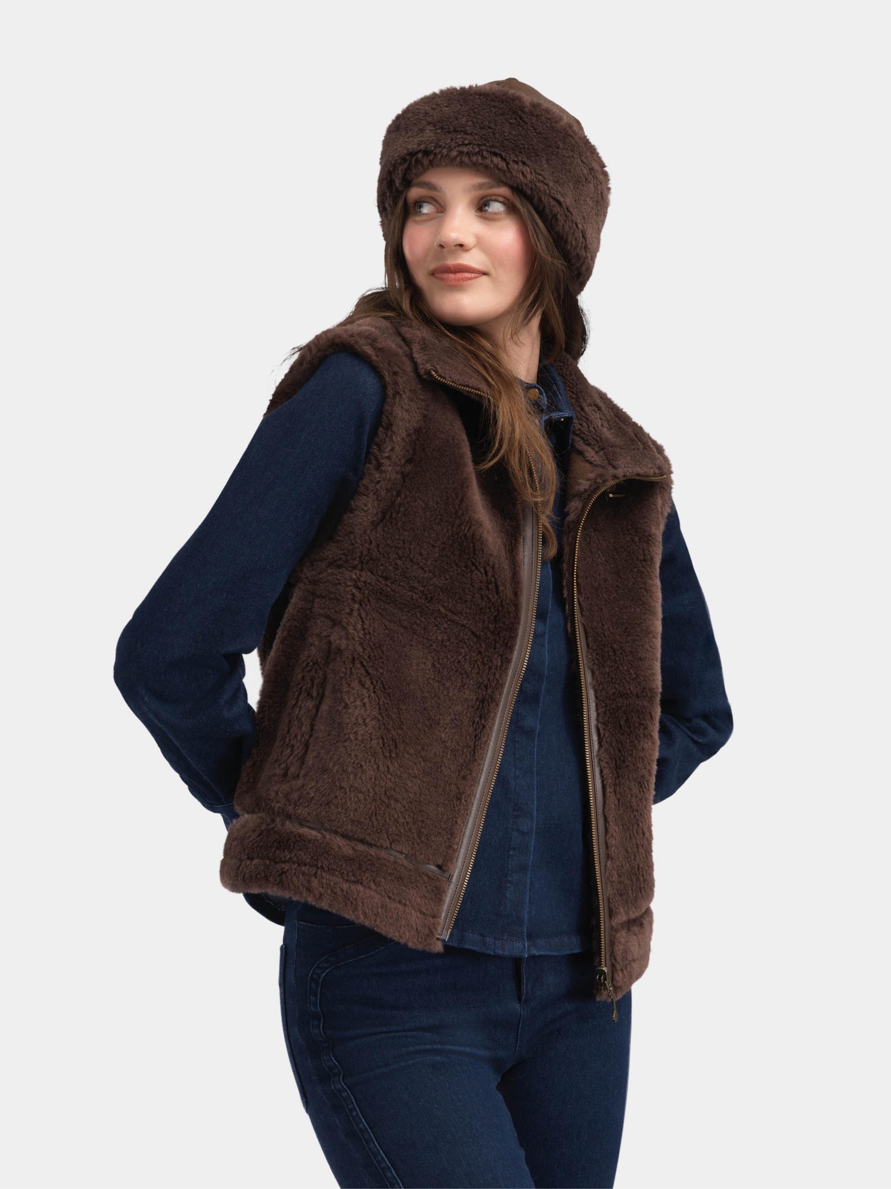 Solveggen Lammeull Vest Mocca