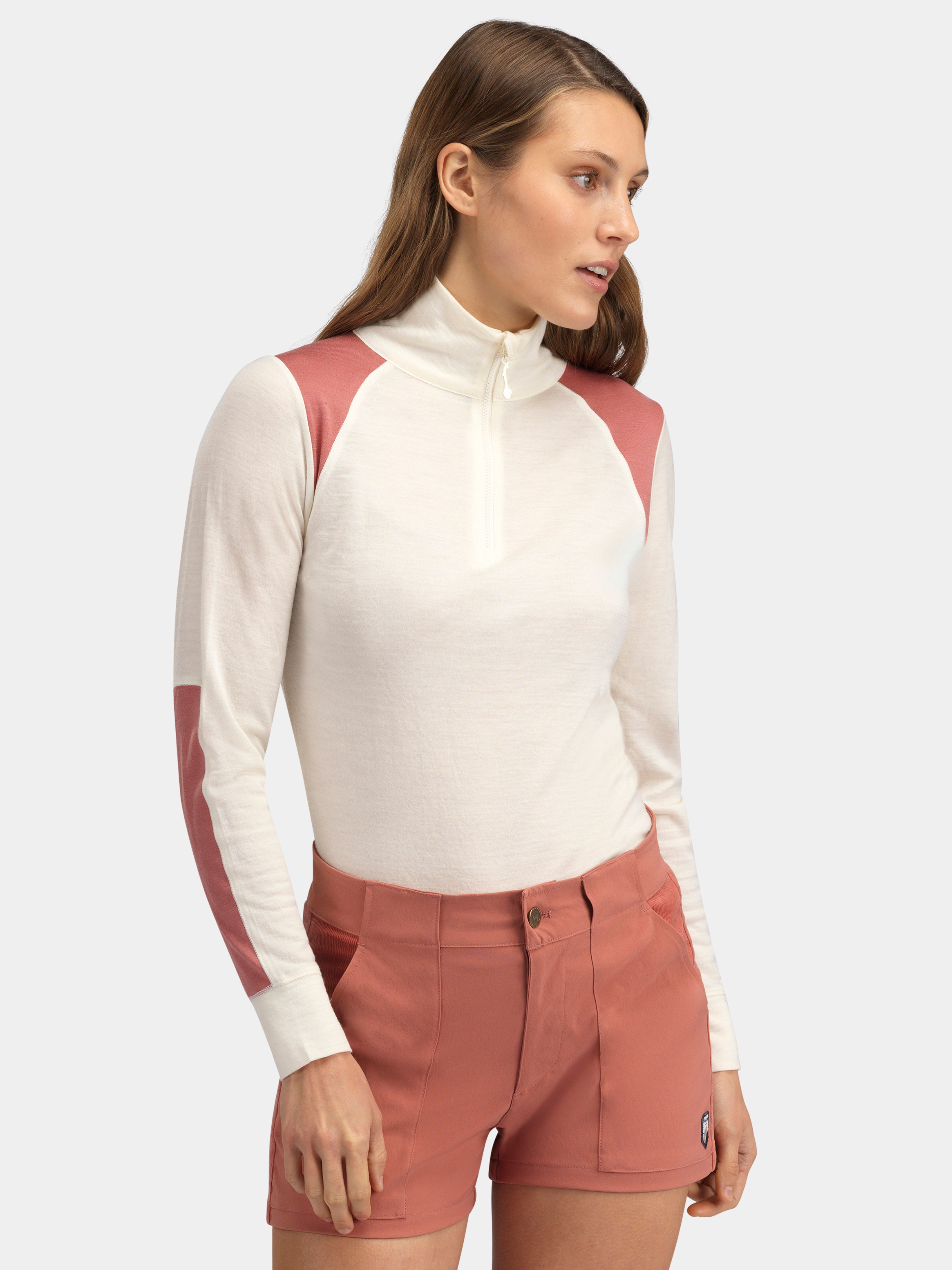 Hilleknuten Half-zip Ulltrøye Burned Rose