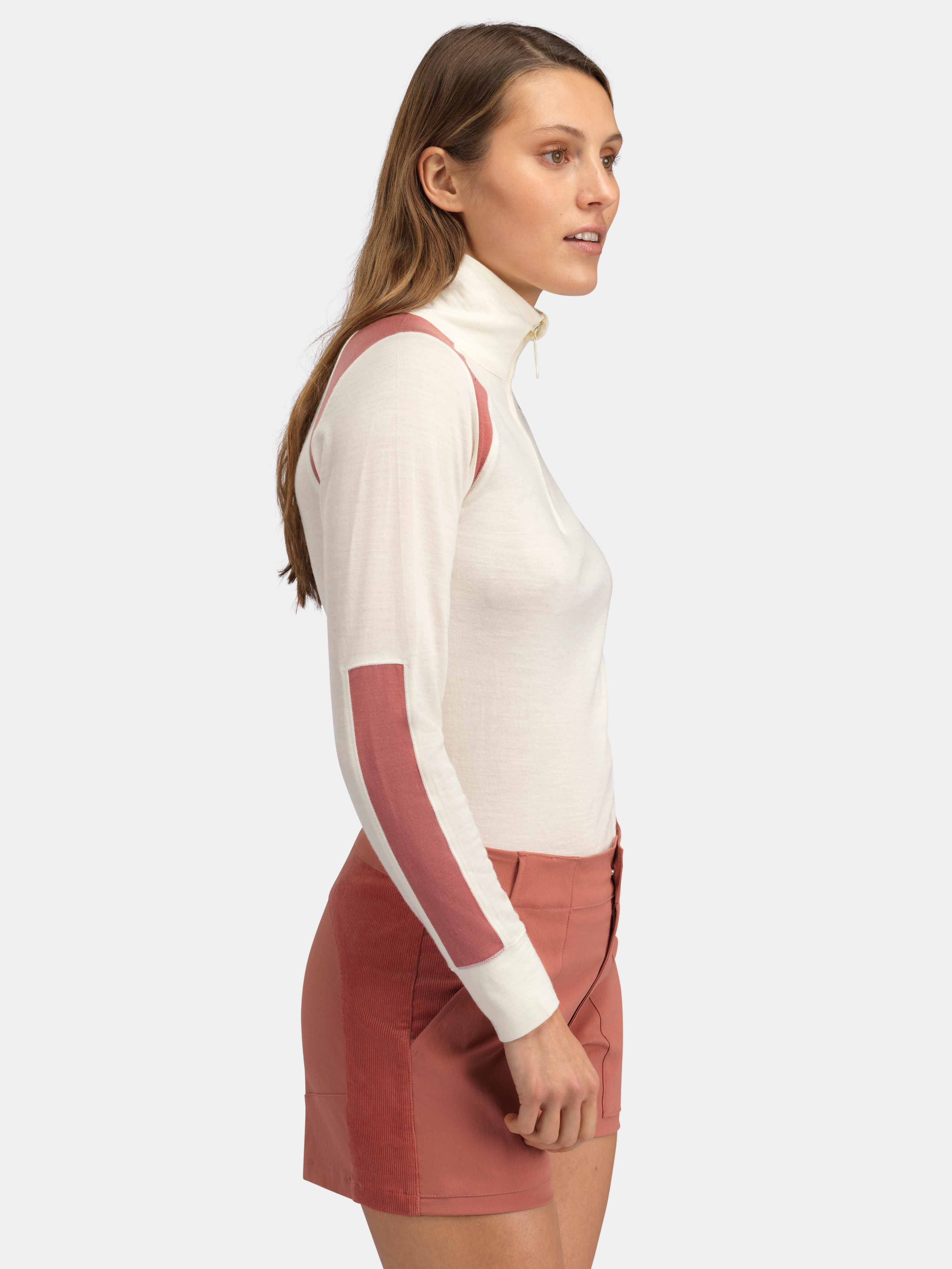 Hilleknuten Half-zip Ulltrøye Burned Rose